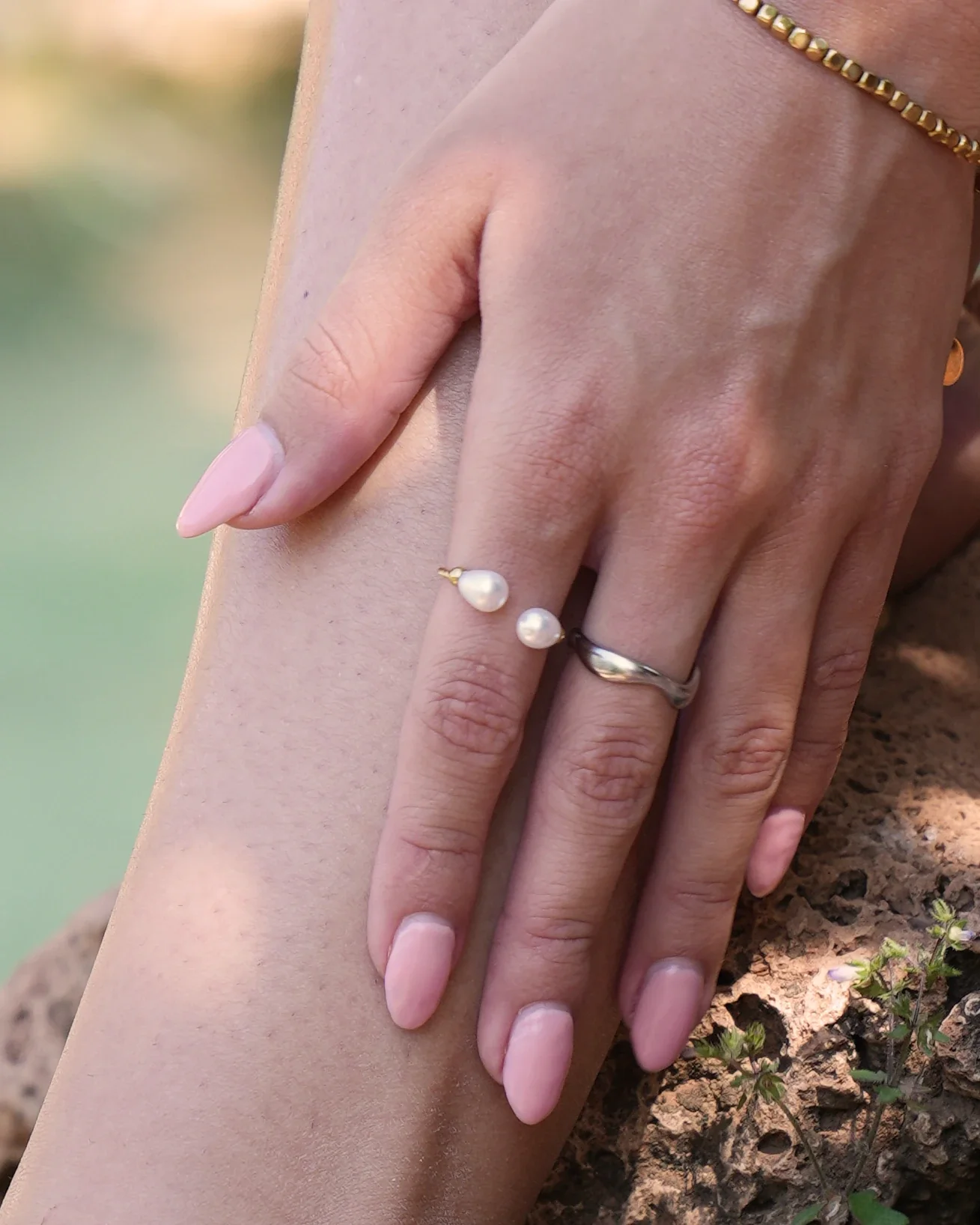 2 Pearls - Ring - Edelstahl - verstellbar - Image 4