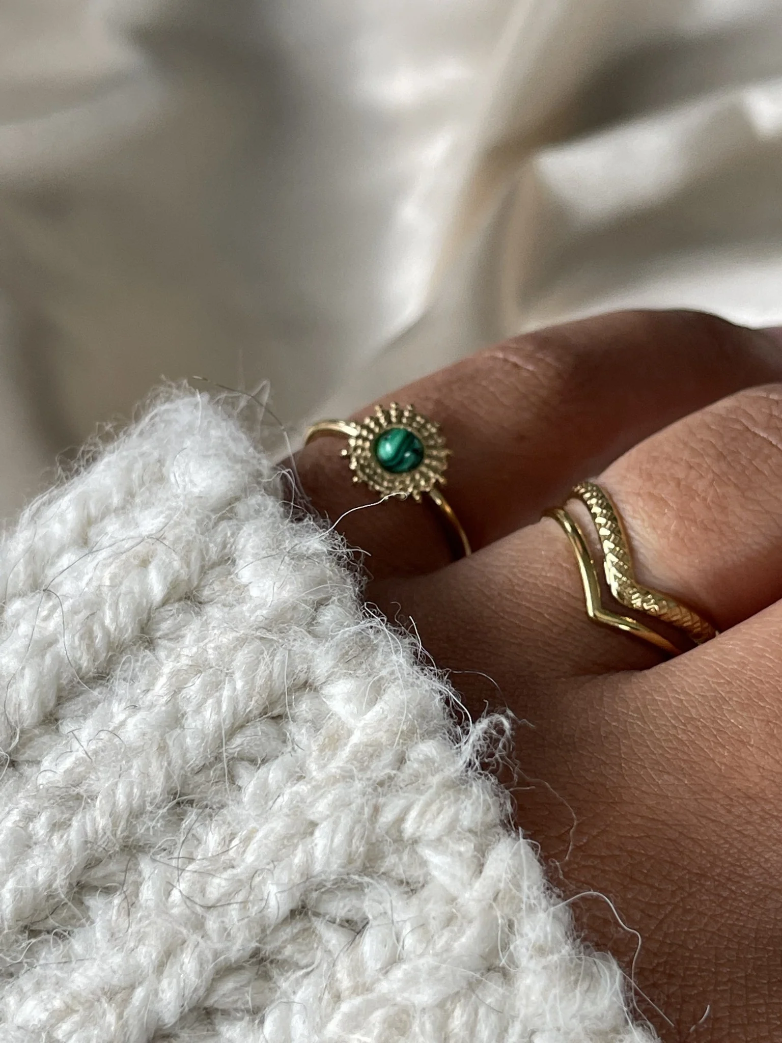 Alice - Ring - Naturstein - Edelstahl - Verstellbar - Image 2