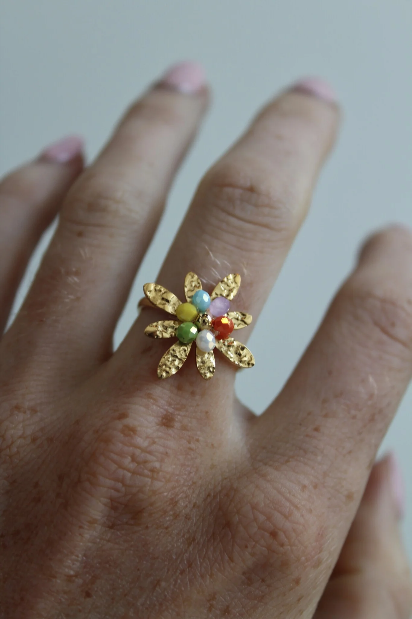 Bunte Blume - Ring - Edelstahl - verstellbar - Image 3