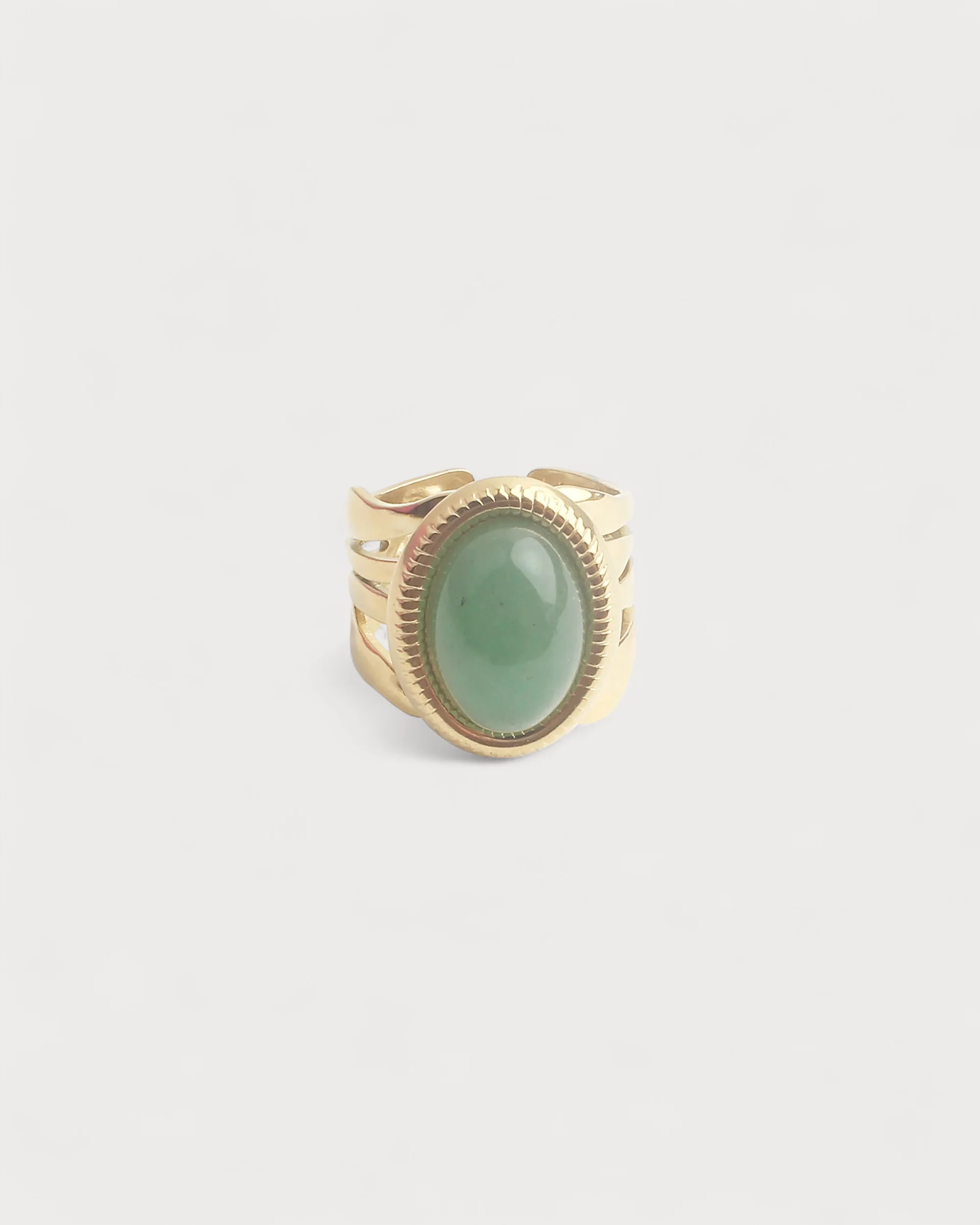 Davina - Ring - Naturstein - Edelstahl - Verstellbar