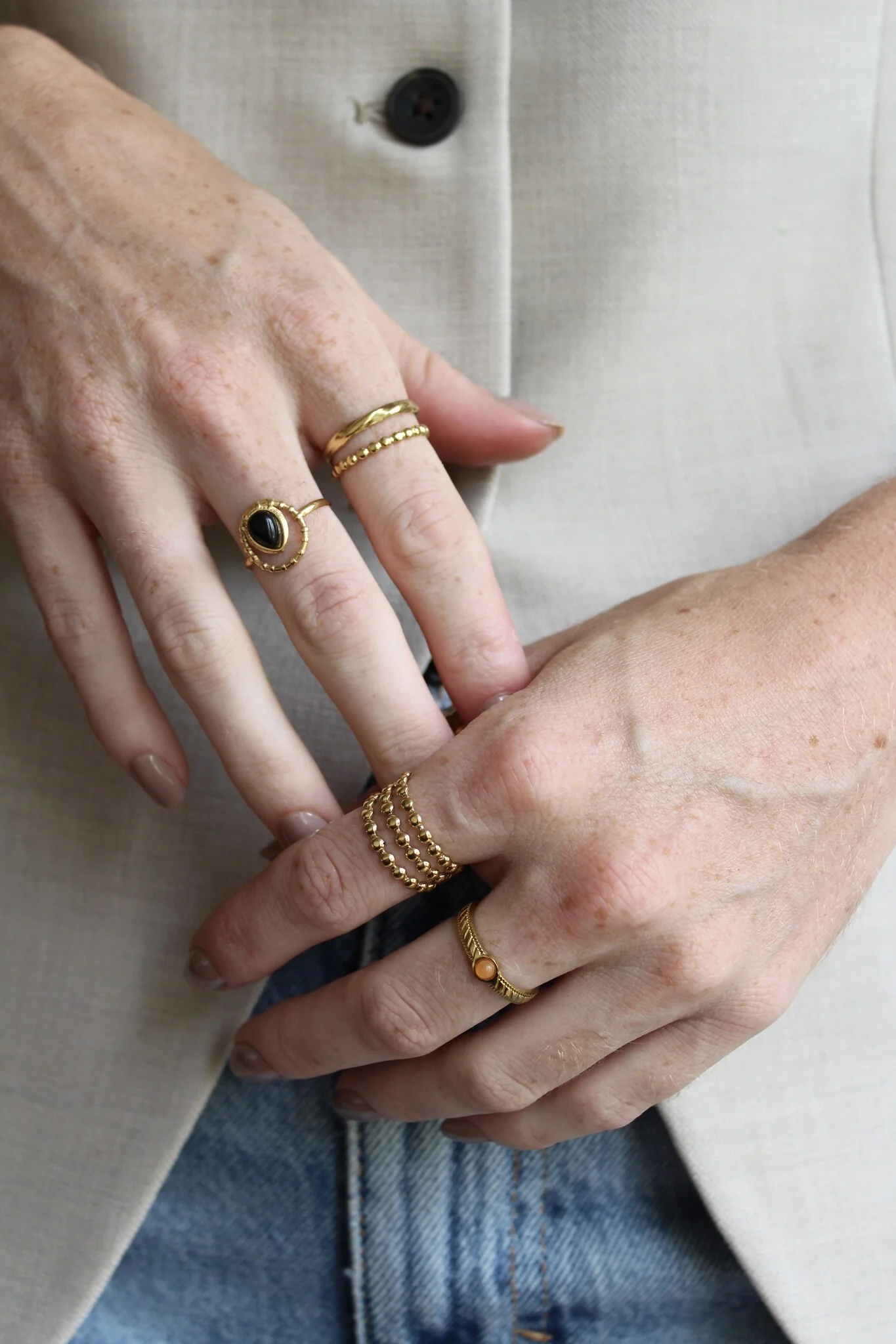 Dotted  - Ring - 3 Schichten - Edelstahl - Einstellbar - Image 3