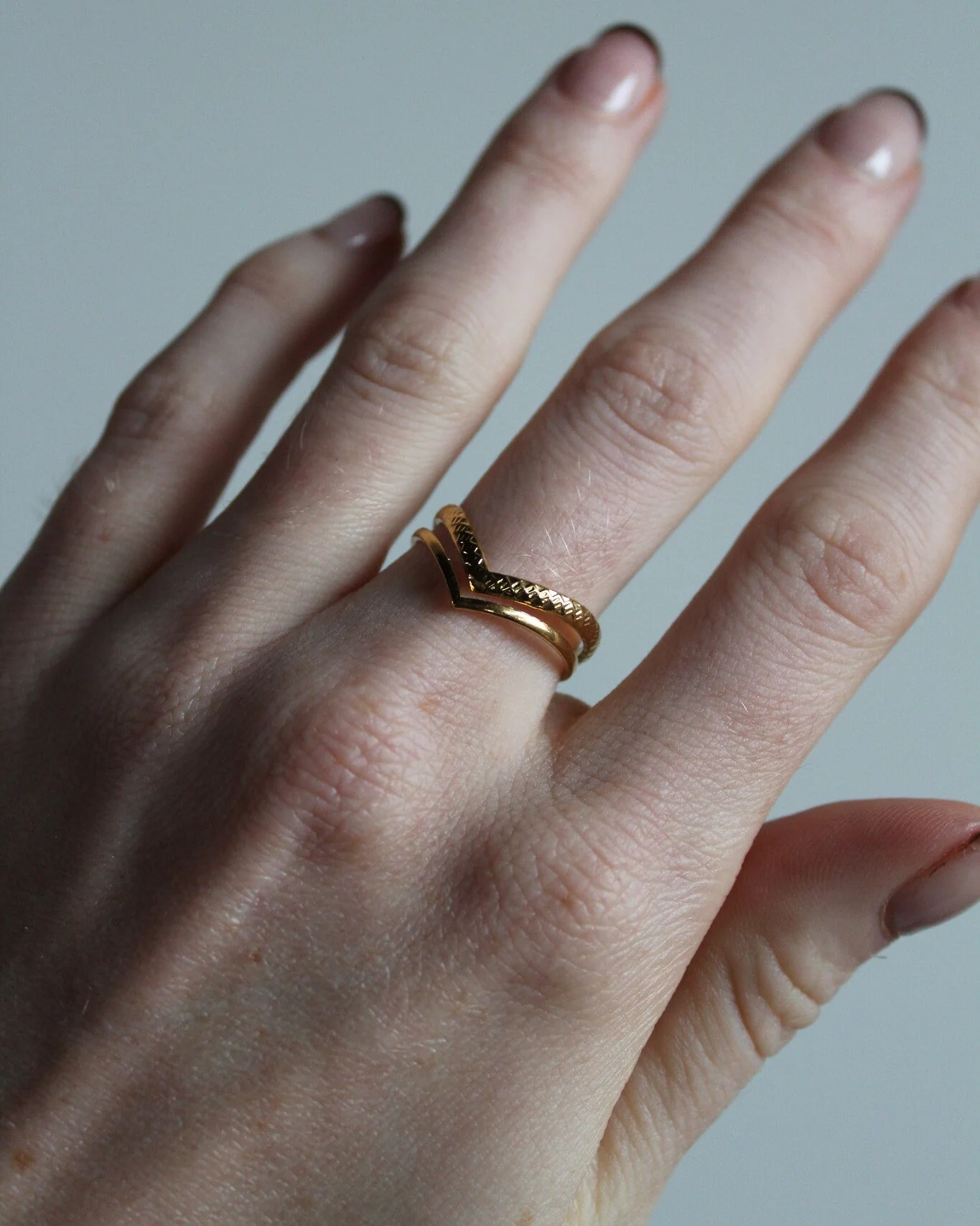 Double Wave - Ring - Edelstahl - verstellbar - Image 3