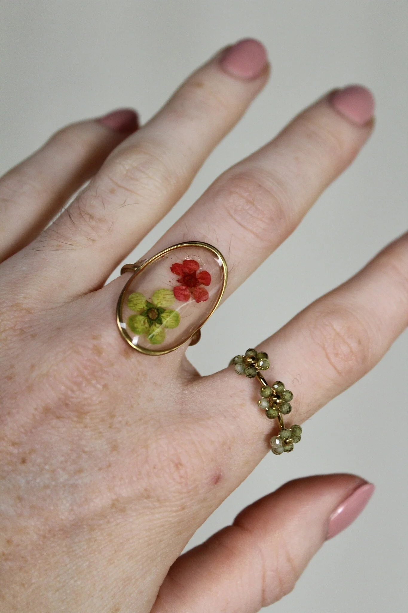 Getrocknete Blumen - Ring - Edelstahl - verstellbar - Image 2
