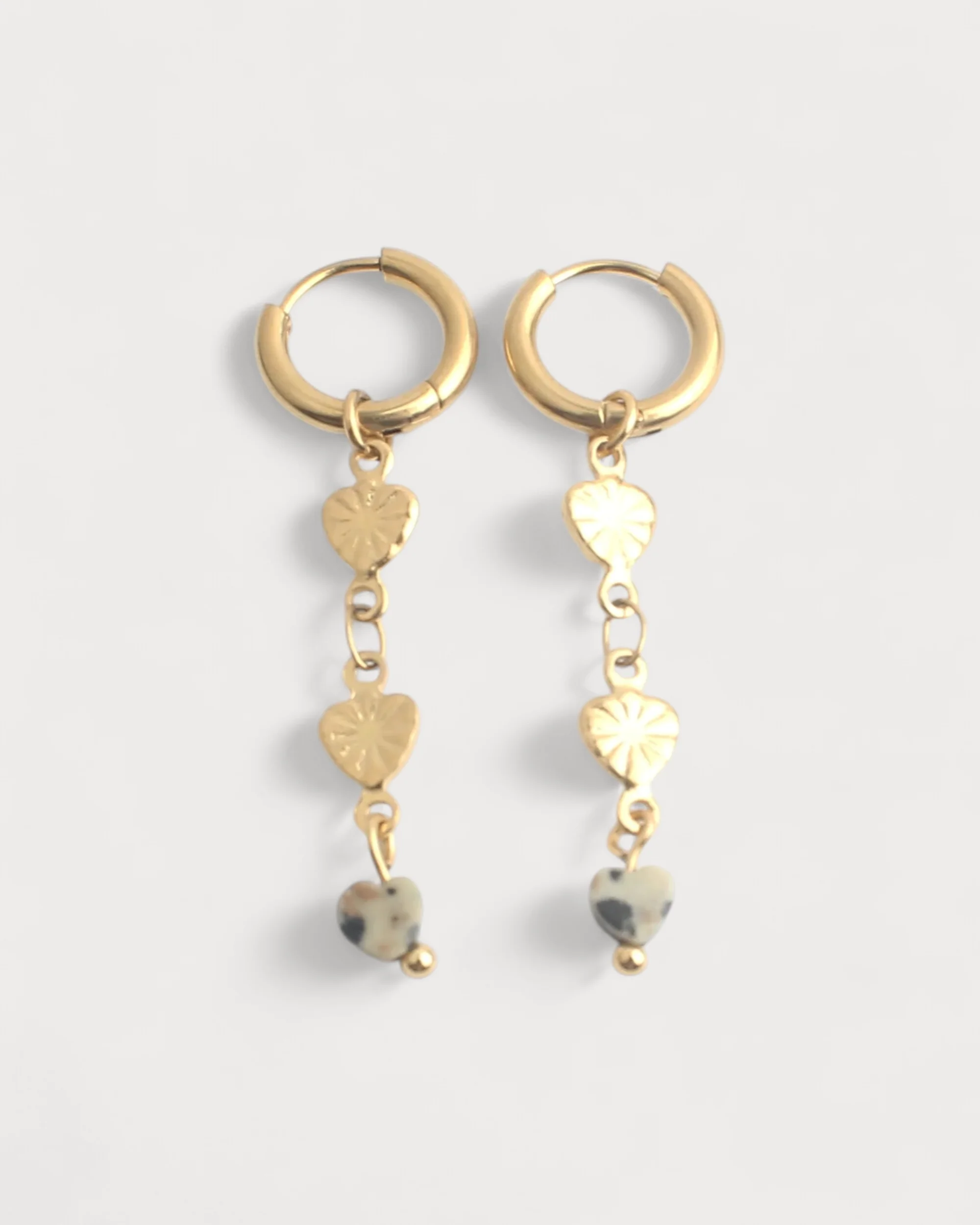 Hearts - Ohrringe - Naturstein - Edelstahl