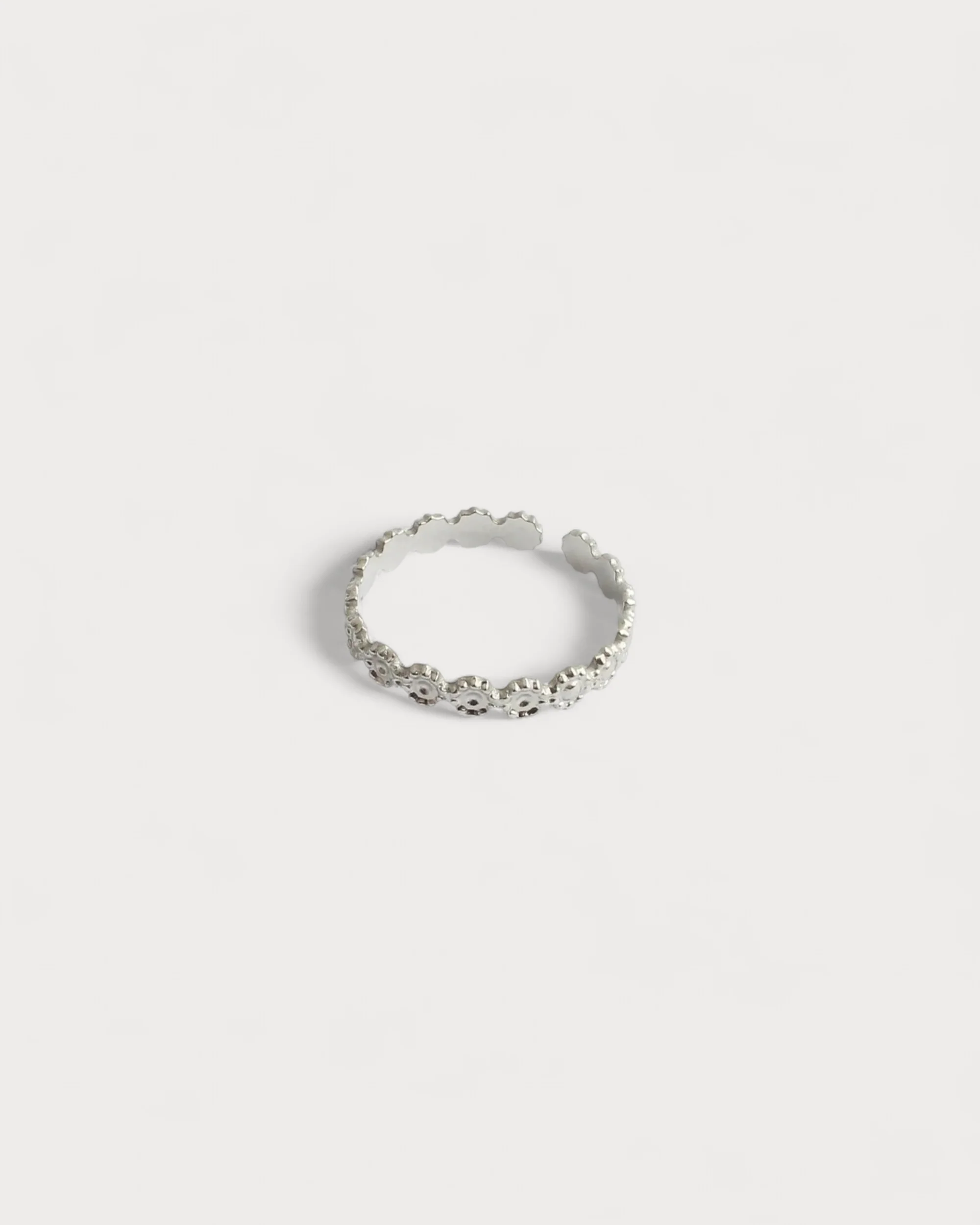 Kleine Blumen - Ring - Edelstahl - verstellbar - Image 5