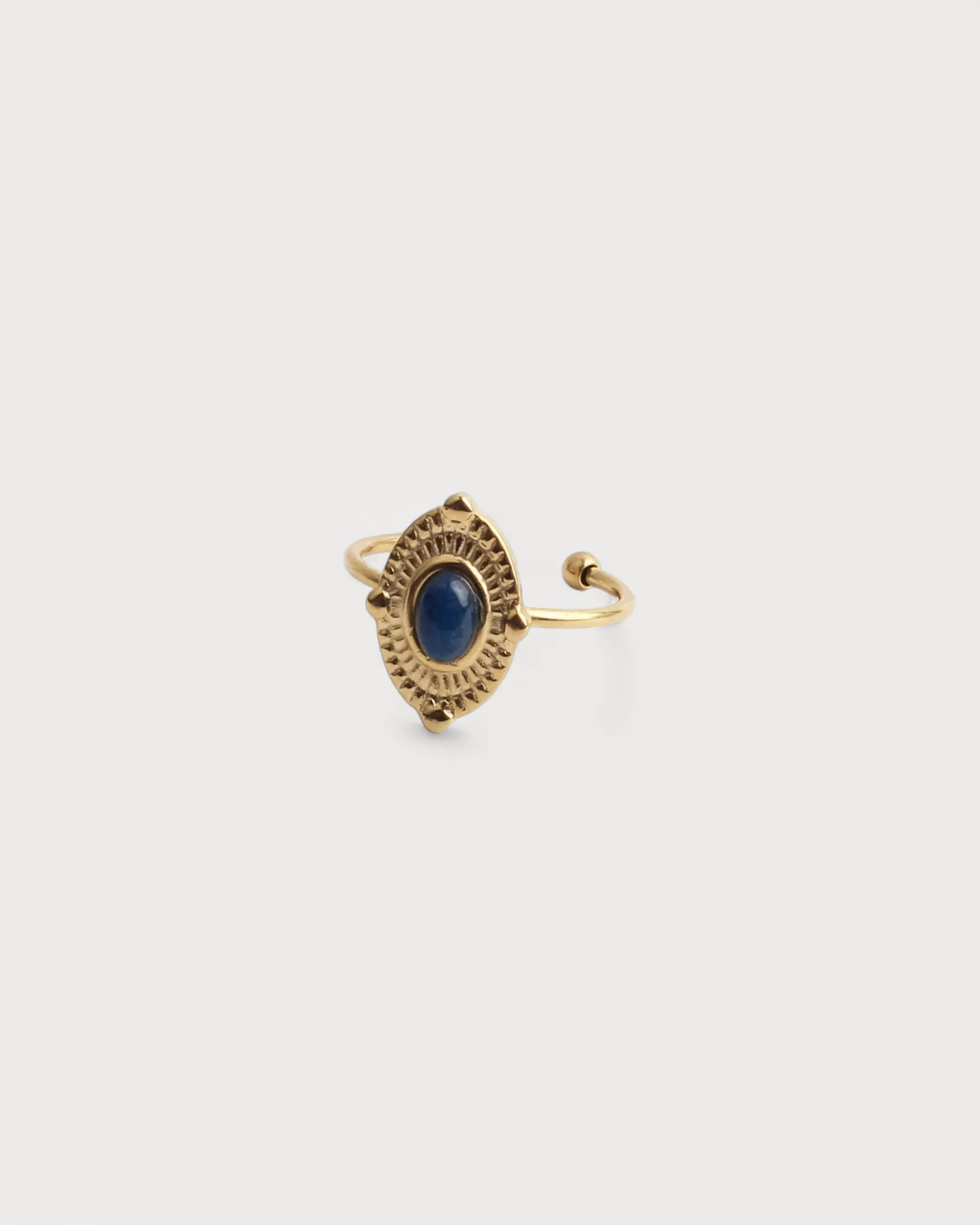 Livia - Ring - Naturstein - Edelstahl - Verstellbar