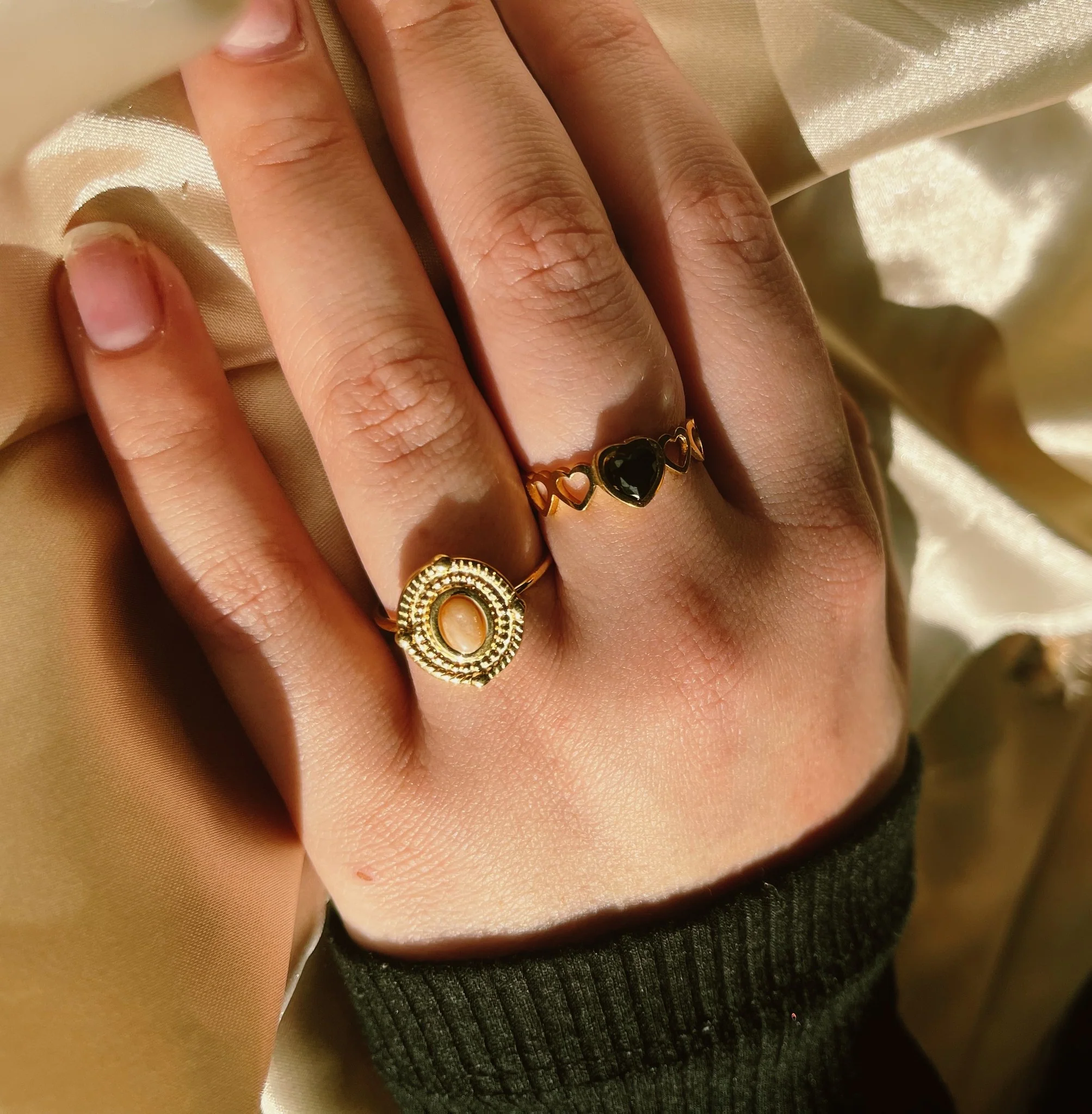 Livia - Ring - Naturstein - Edelstahl - Verstellbar - Image 2
