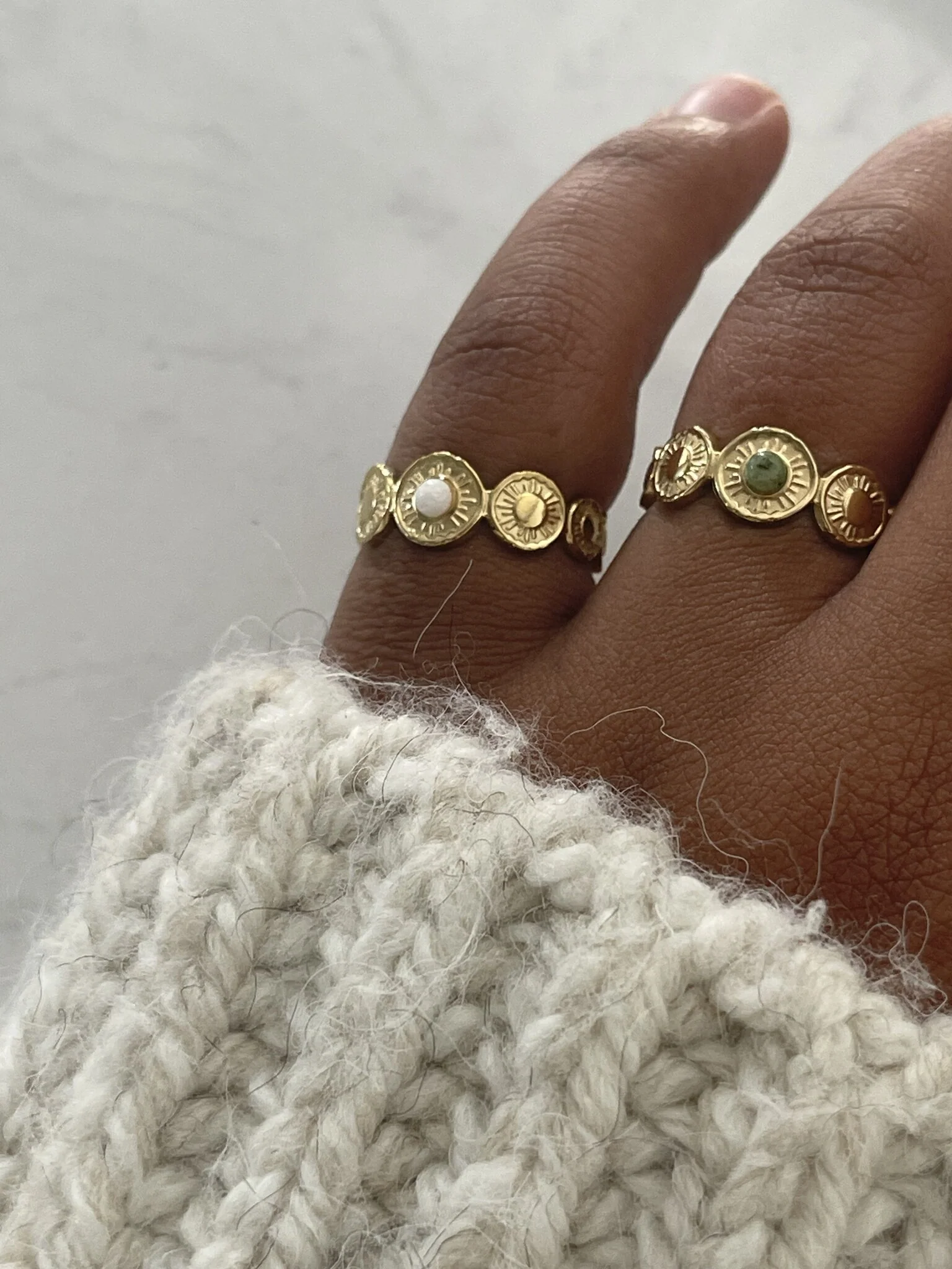 Mariana - Ring - Naturstein - Edelstahl - verstellbar - Image 2