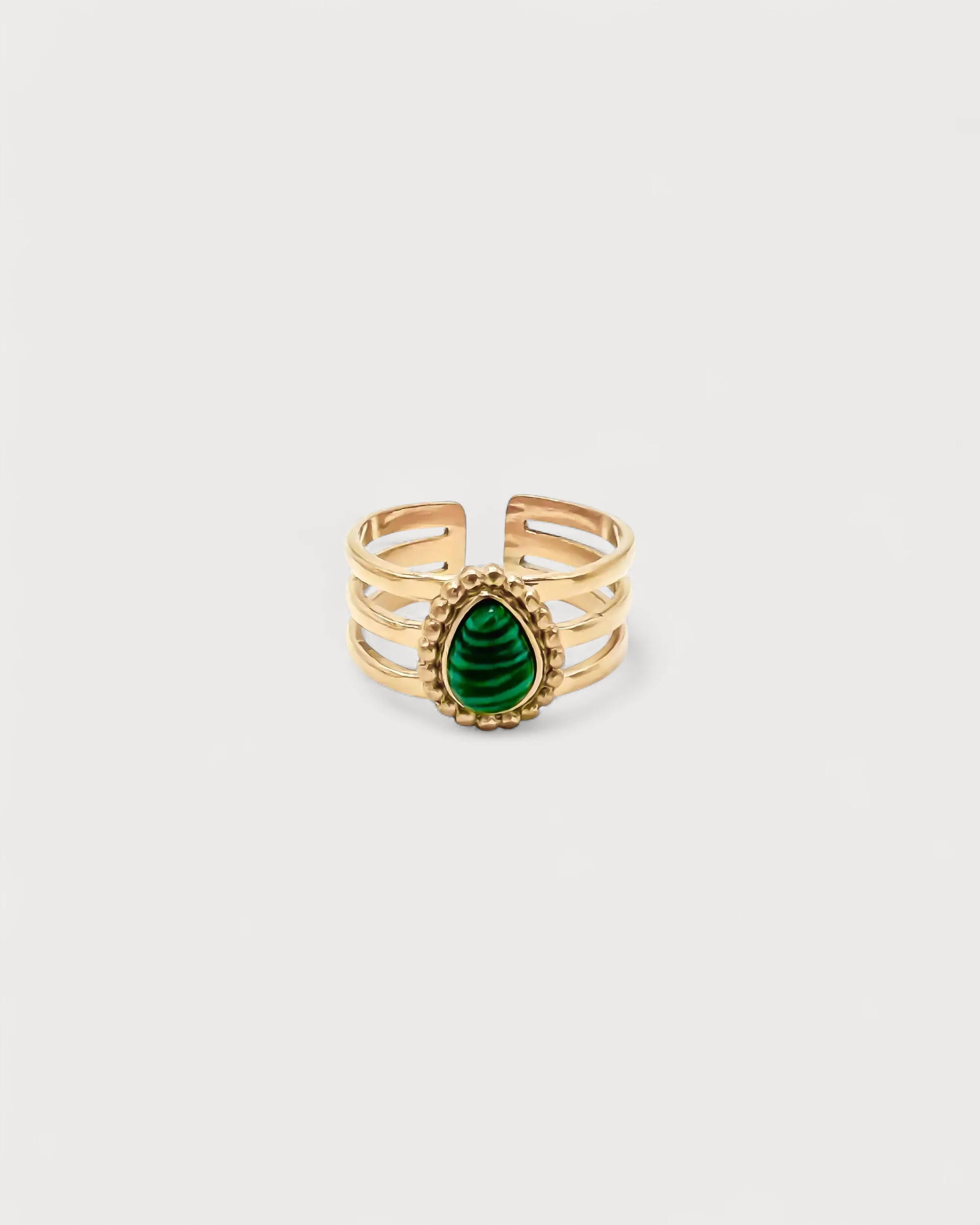 Menthe - Ring - Naturstein - Edelstahl - Verstellbar - Image 4