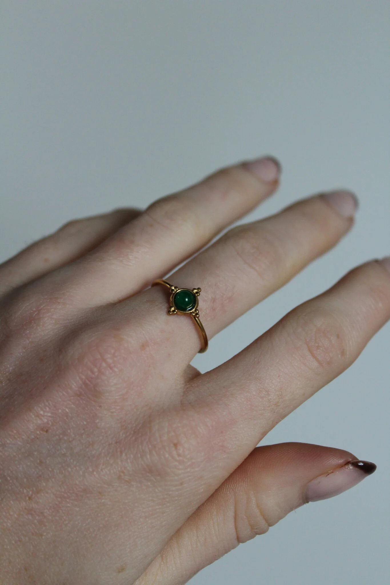 Minimalistischer Stein - Ring - Edelstahl - Verstellbar - Naturstein - Image 2