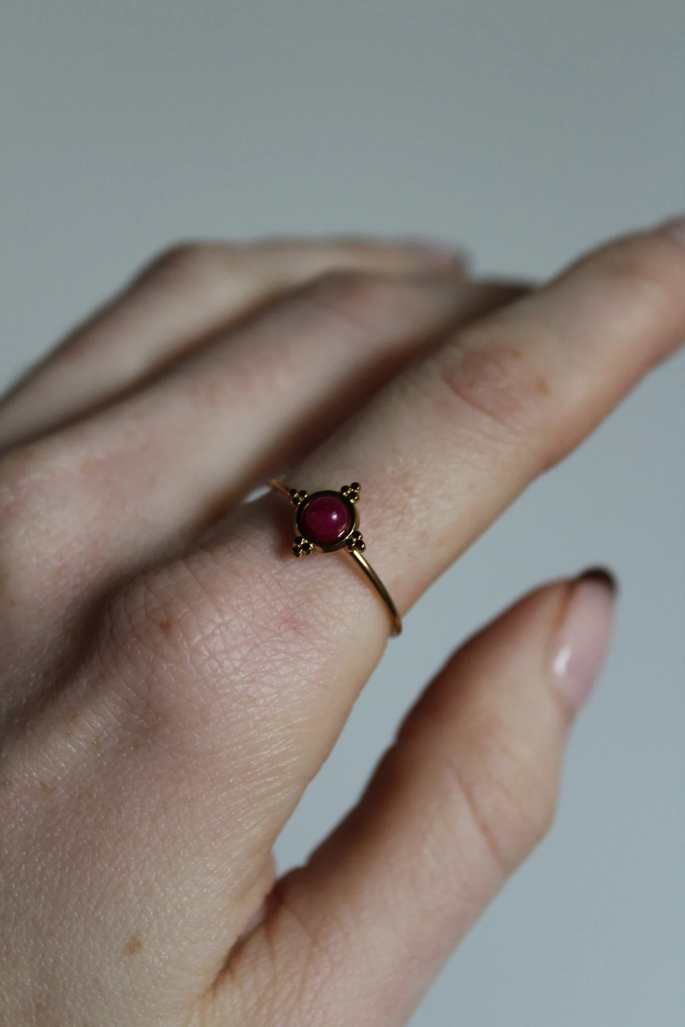 Minimalistischer Stein - Ring - Edelstahl - Verstellbar - Naturstein - Image 4