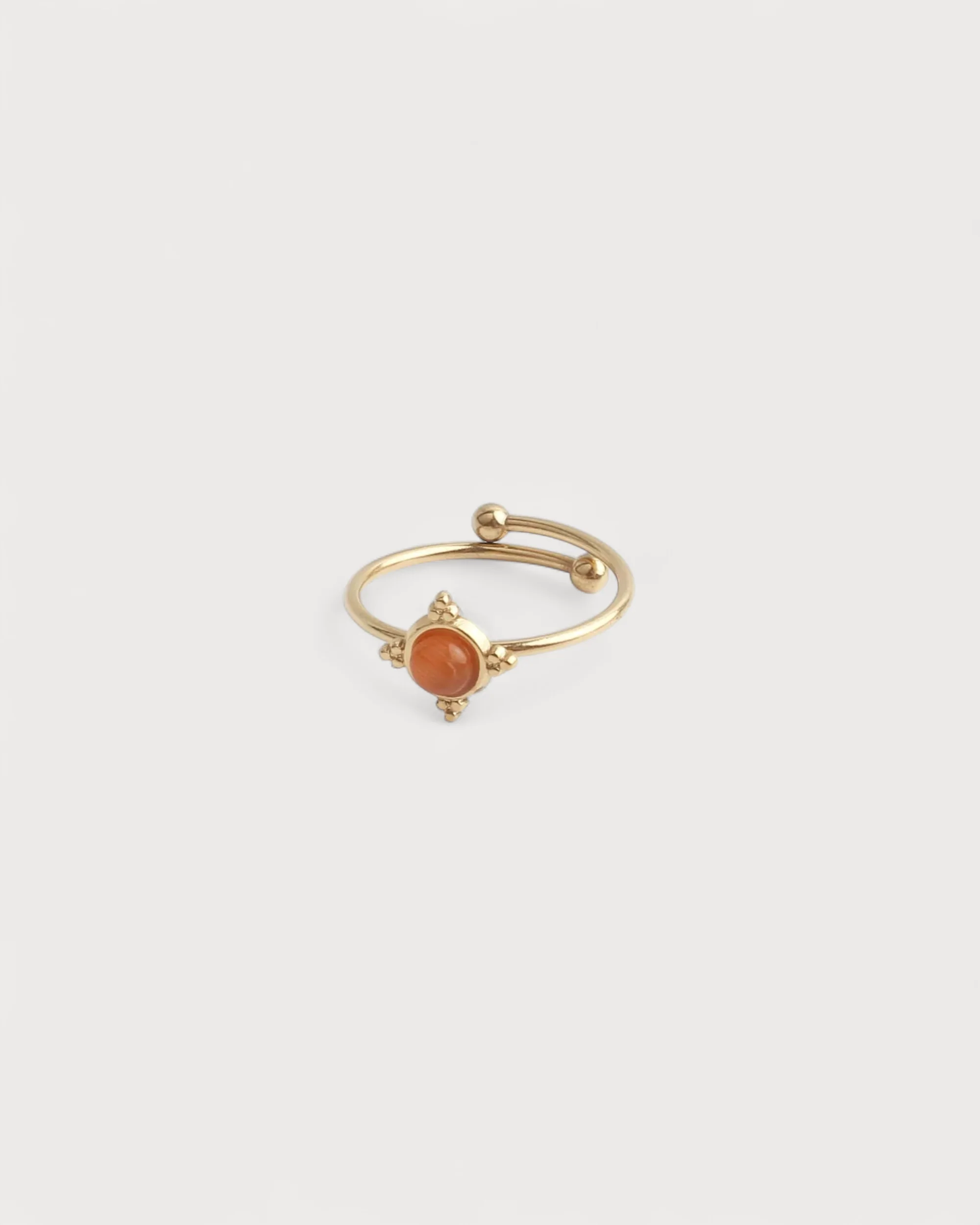 Minimalistischer Stein - Ring - Edelstahl - Verstellbar - Naturstein - Image 8