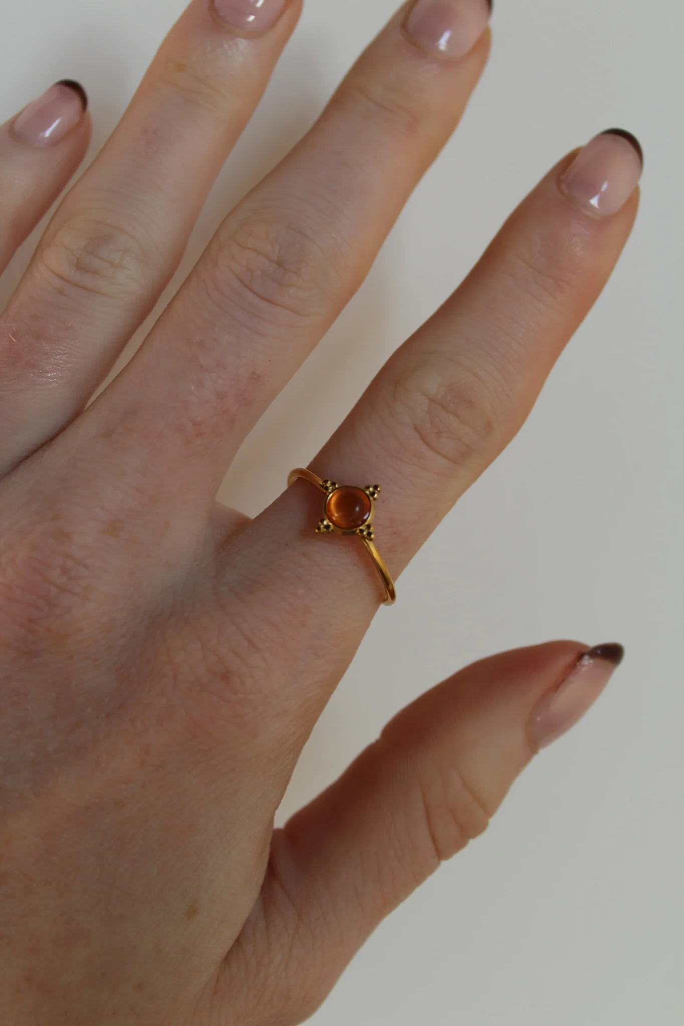 Minimalistischer Stein - Ring - Edelstahl - Verstellbar - Naturstein - Image 9