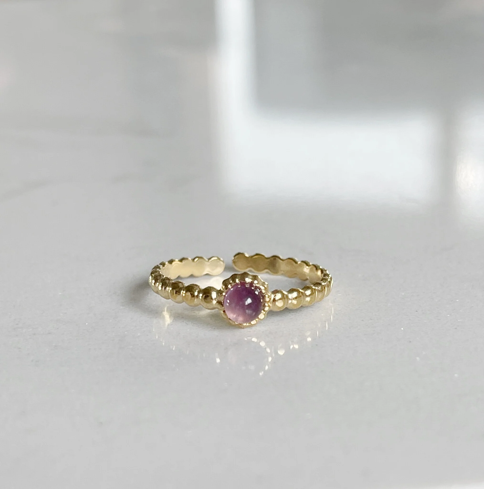 Nadine - Ring - Edelstahl - Verstellbar - Naturstein - Image 8