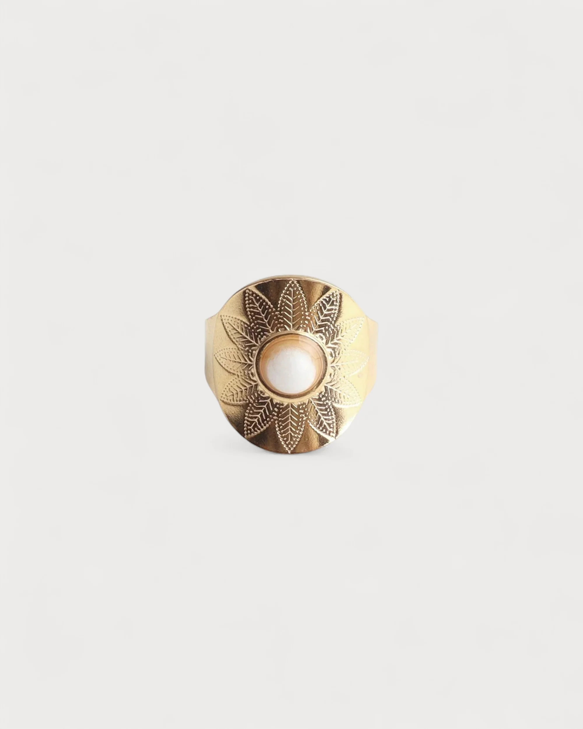 Nanne - Ring - Naturstein - Edelstahl - Verstellbar