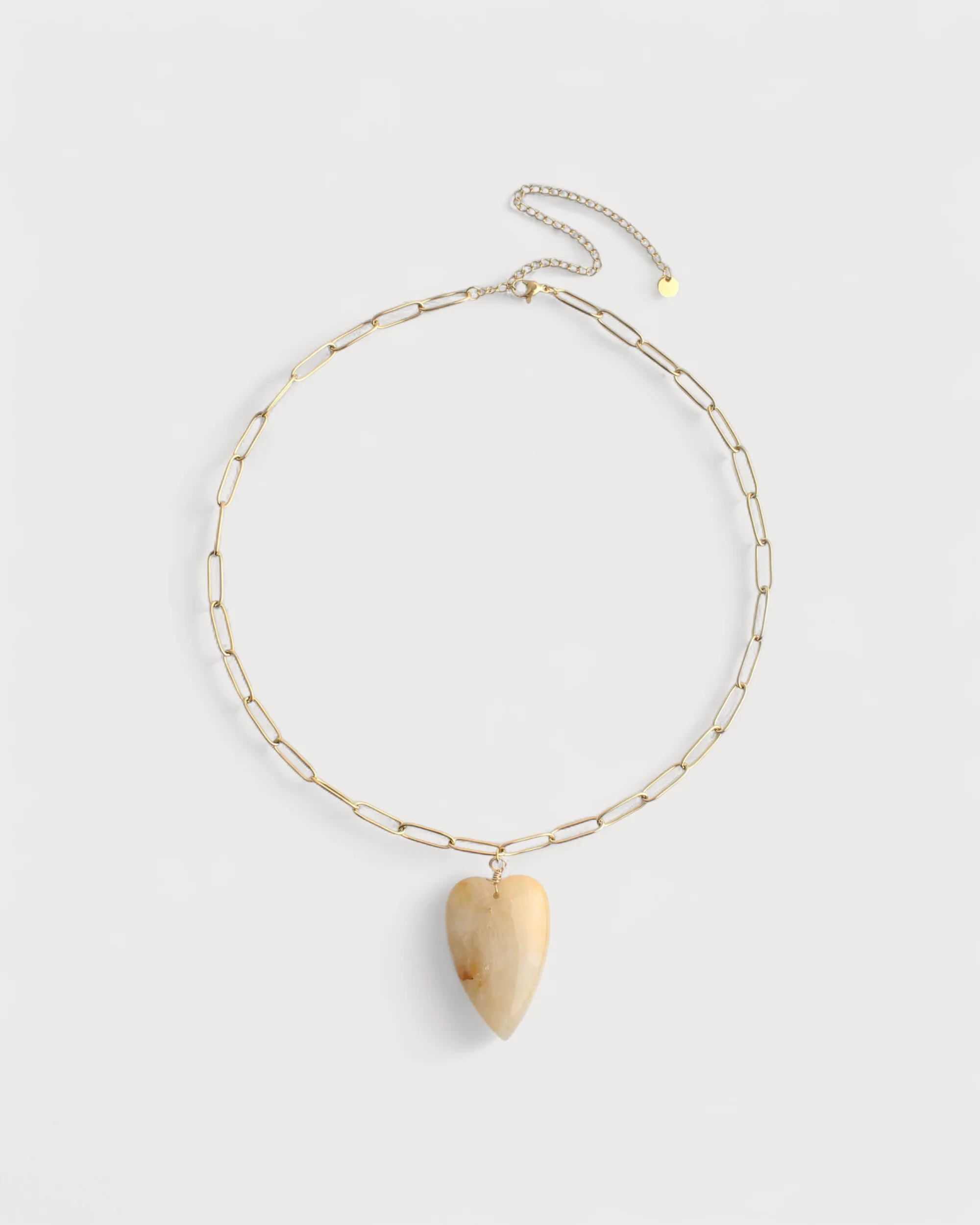 Natural Stone Heart - Halskette - Naturstein - Edelstahl