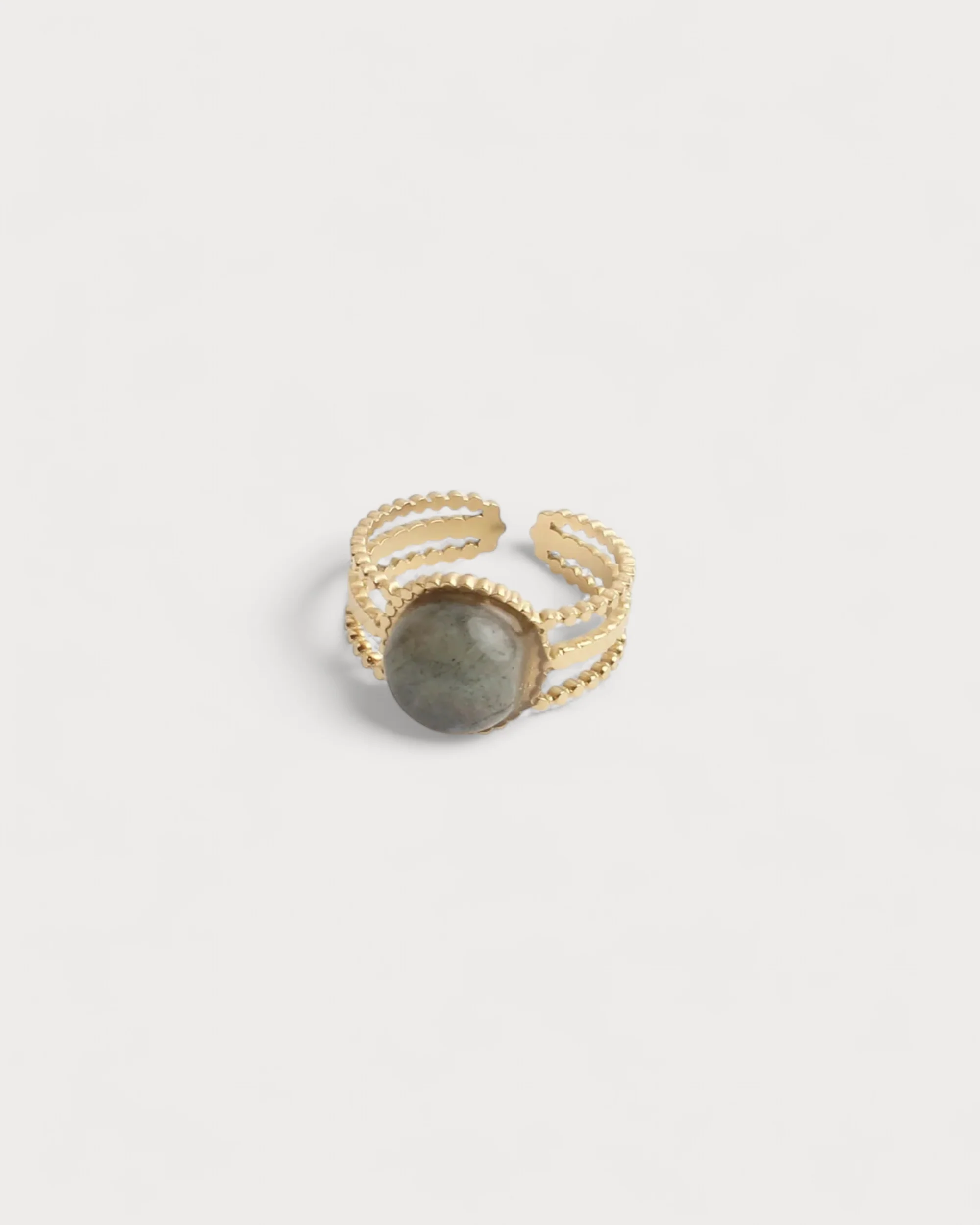 Nikkie - Ring - Naturstein - Edelstahl - verstellbar