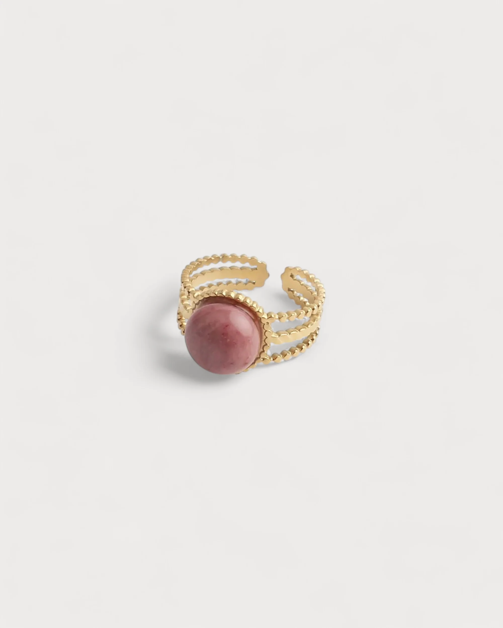 Nikkie - Ring - Naturstein - Edelstahl - verstellbar - Image 3