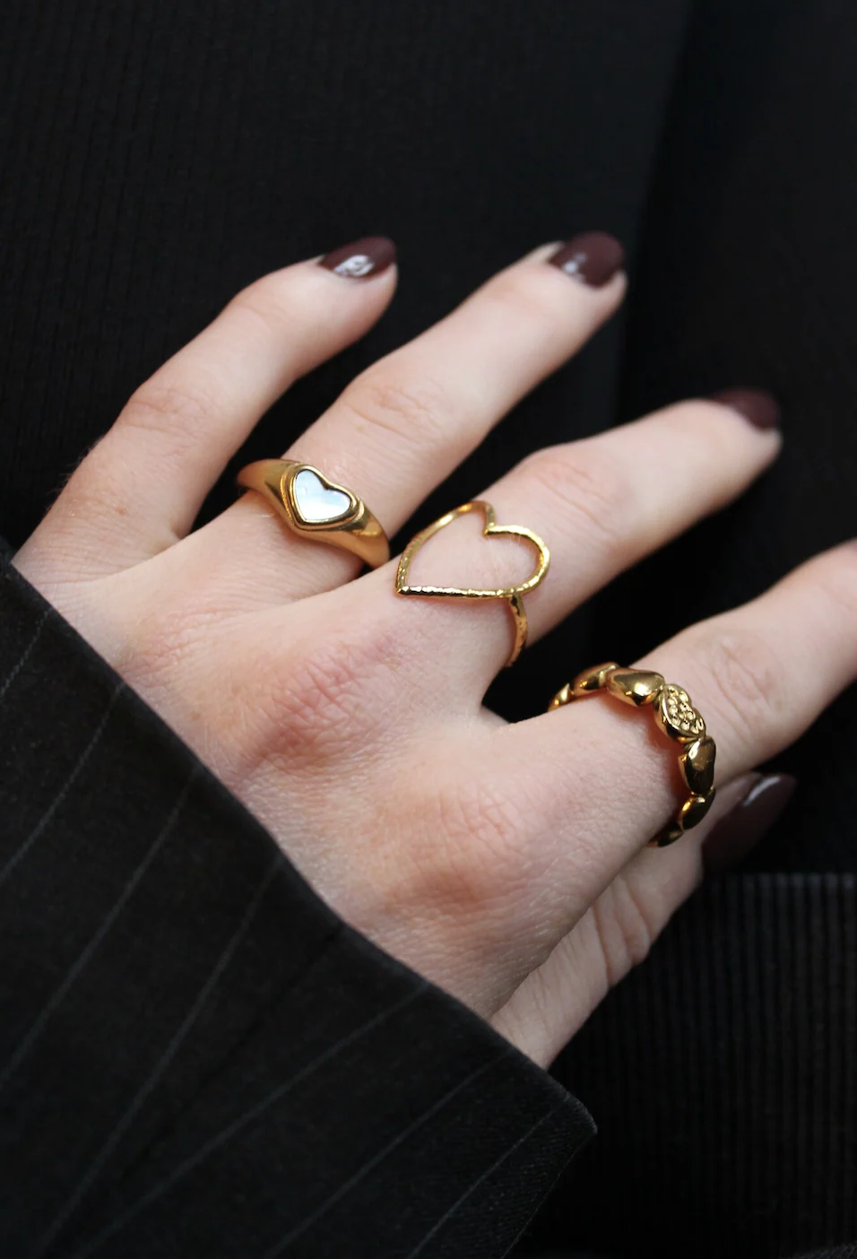 Perlenherz - Ring - Edelstahl - Verstellbar - Image 2