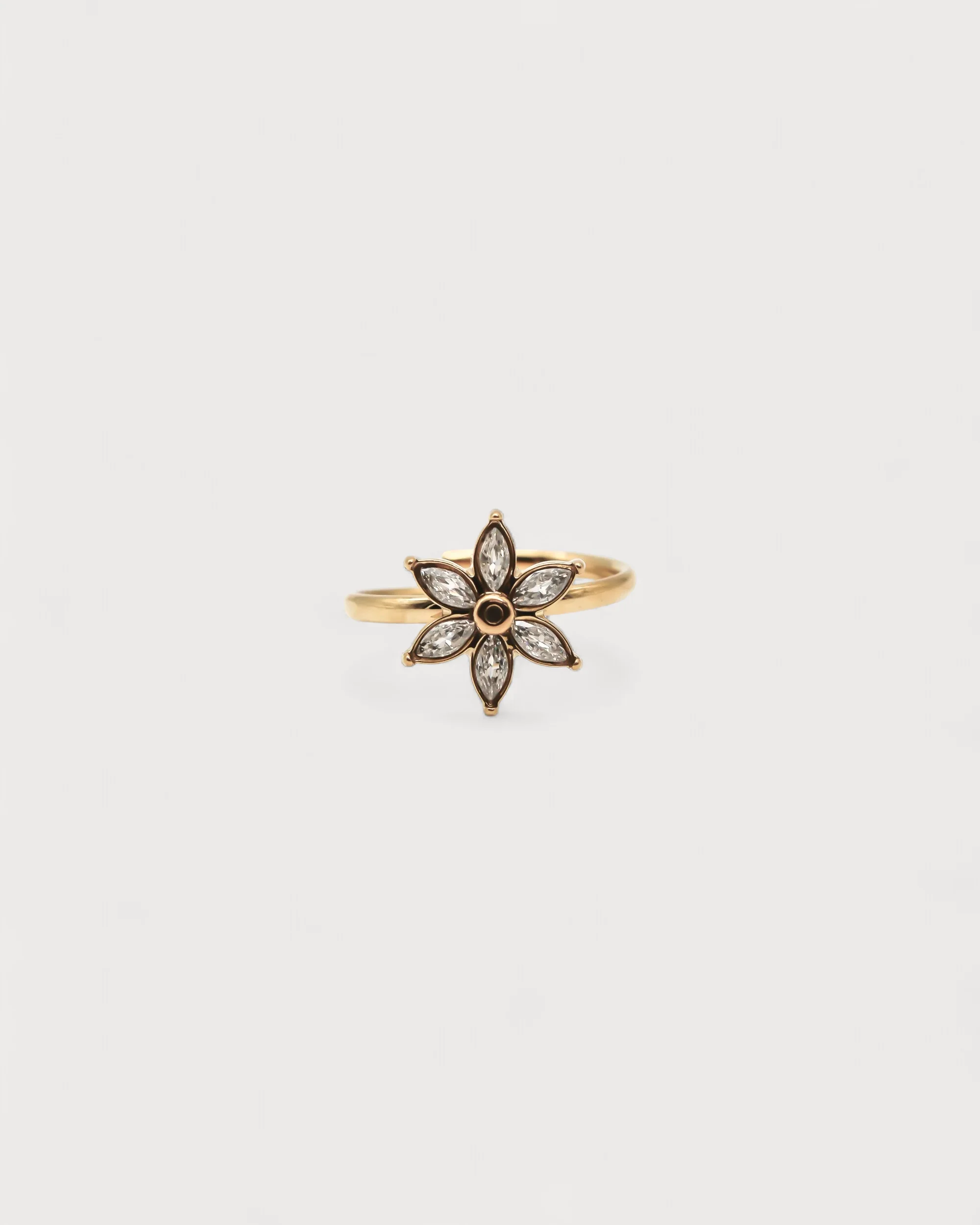 Shiny flower - Ring - Edelstahl - verstellbar