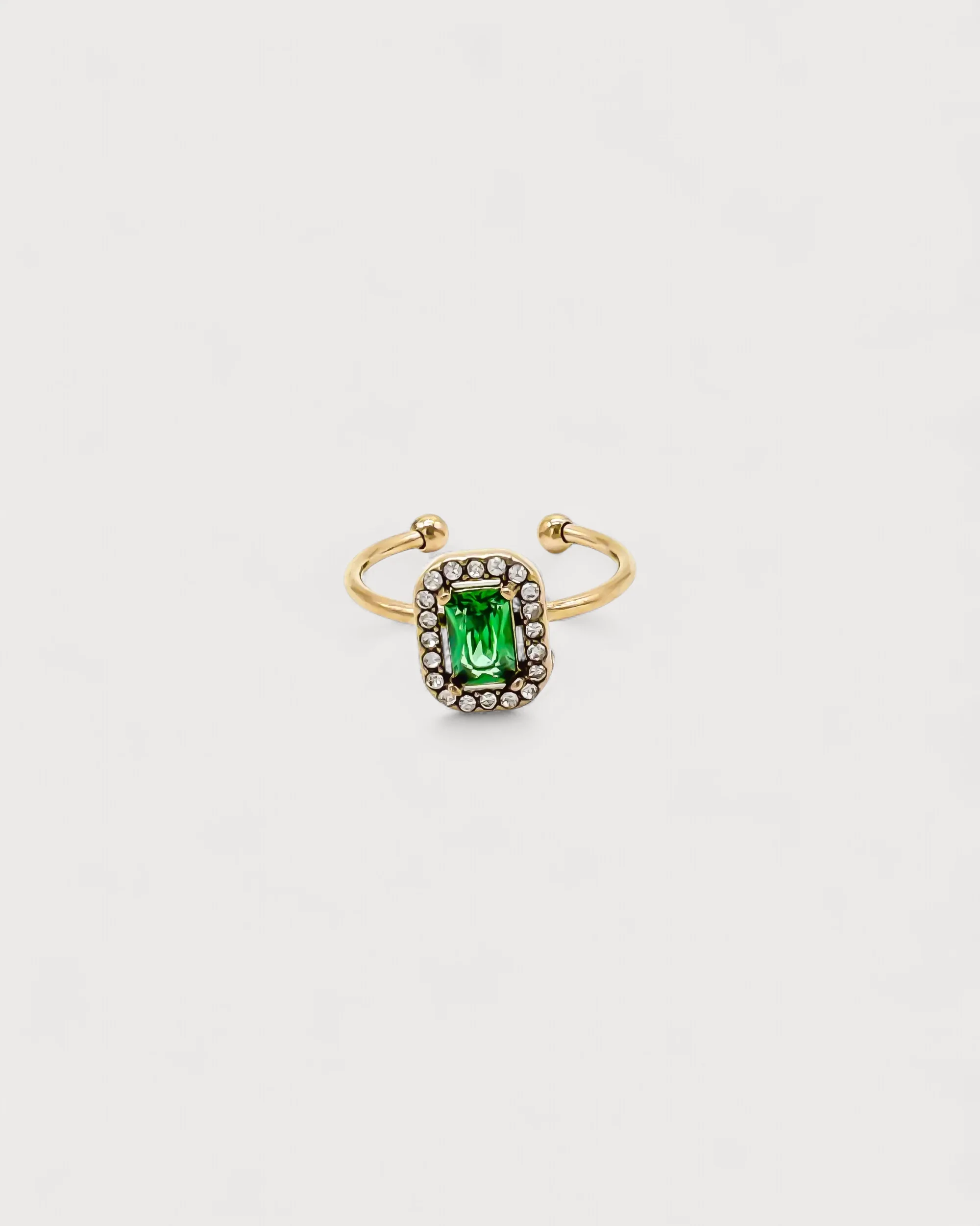 Quadratischer Strassstein - Ring - Gold - Einstellbar