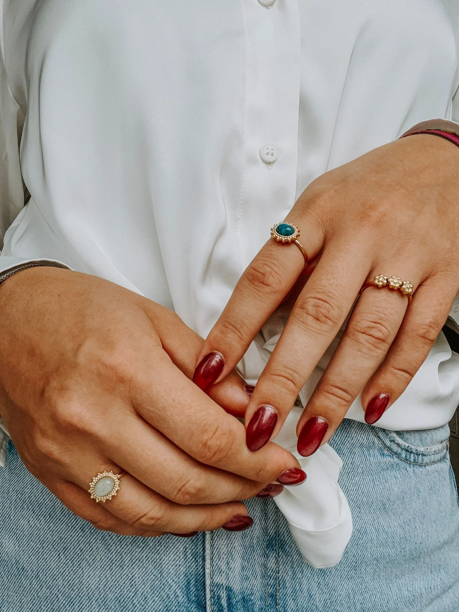 Trois Fleurs - Ring - Edelstahl - verstellbar - Image 2
