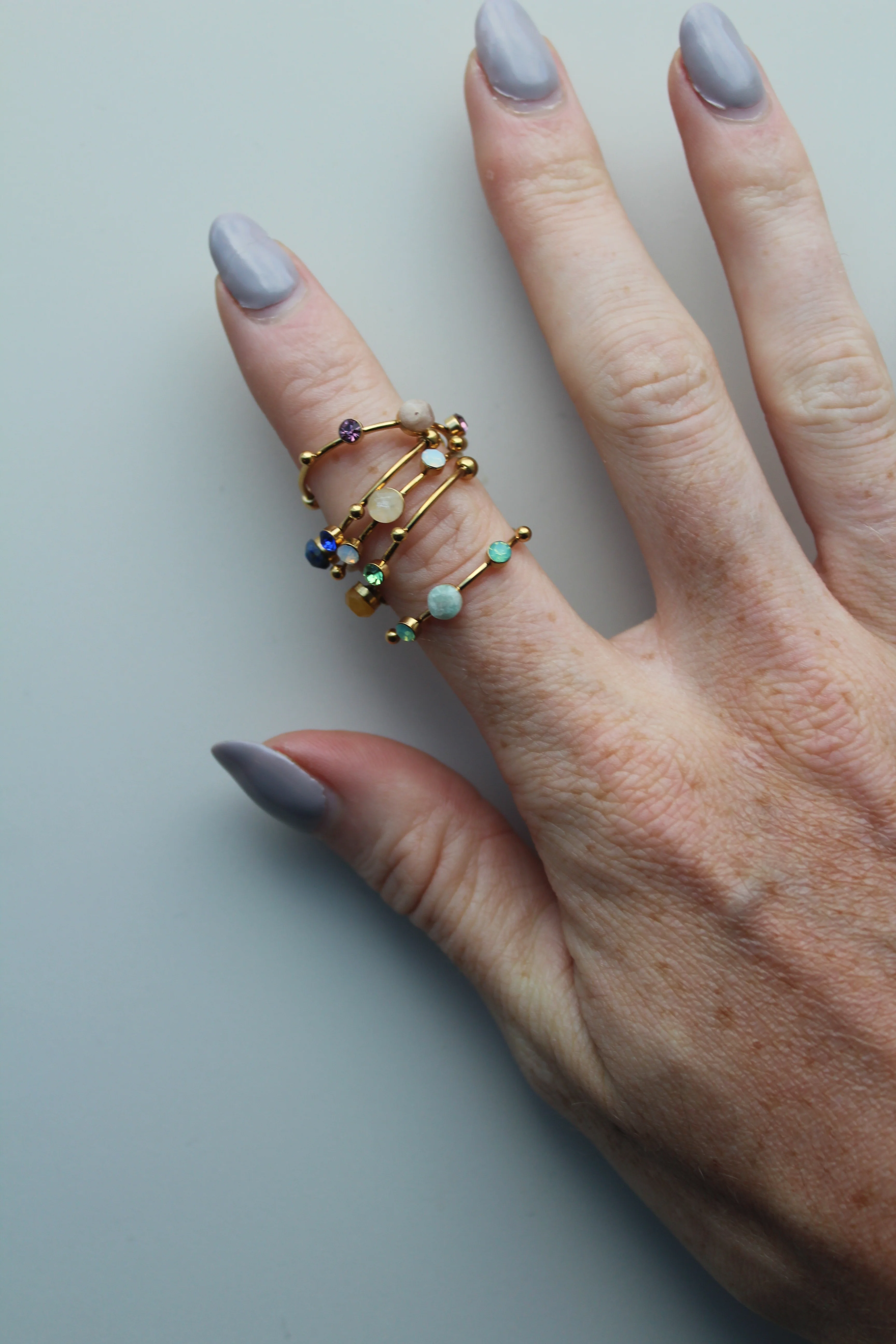 Victoria - Ring – Edelstahl – Naturstein – Verstellbar - Image 2