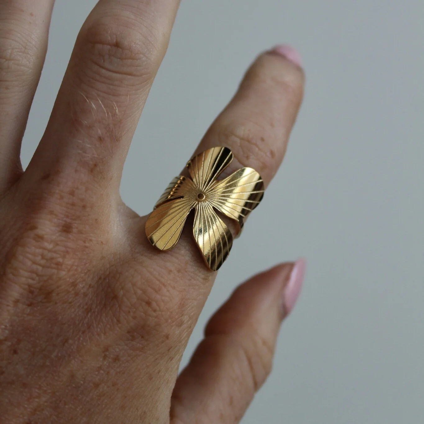 Wildblume - Ring - Edelstahl - verstellbar - Image 2