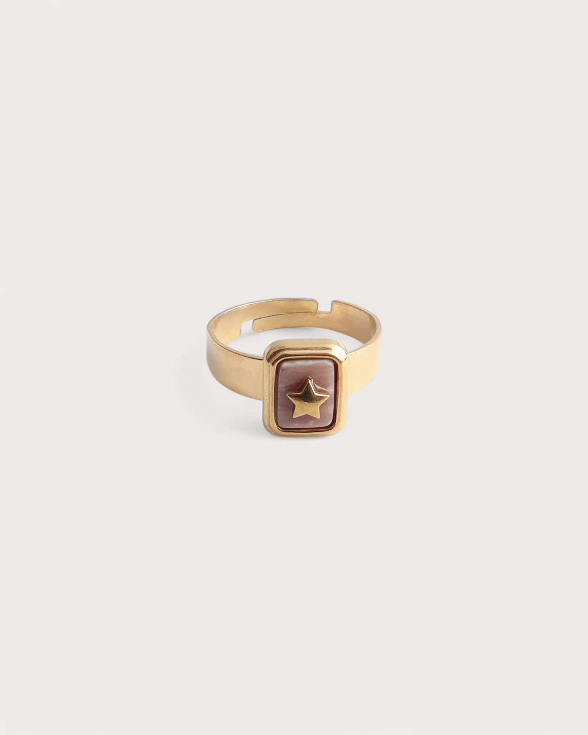 Yasmin - Ring - Naturstein - Edelstahl - Verstellbar